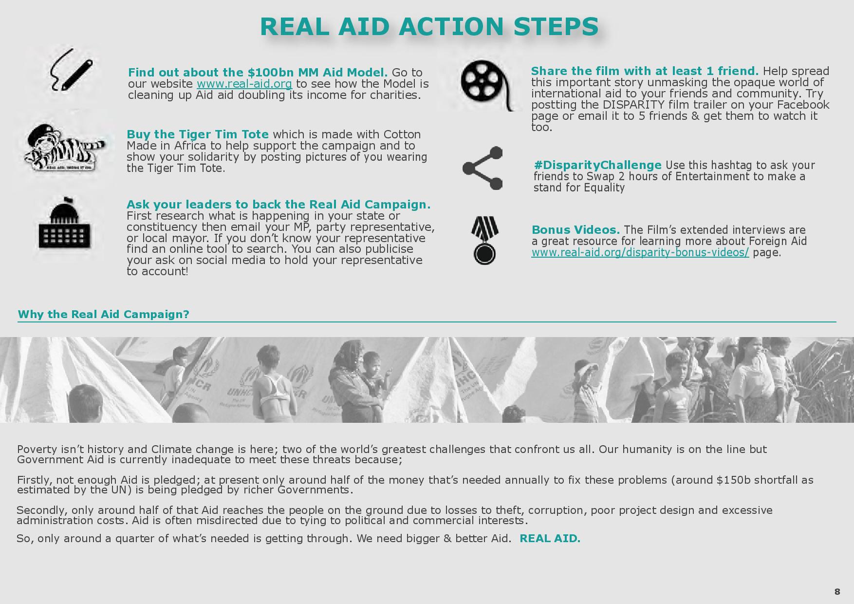 Host a Disparity Screening, Real Aid acion steps