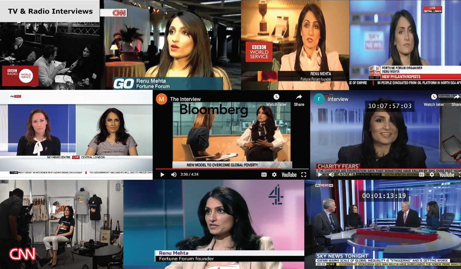 Renu Mehta on TV News including CNN, BBC, Bloomberg, Sky