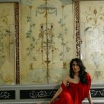 Renu Mehta at the Dorchester, red dress 4