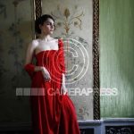 Renu Mehta at the Dorchester, red dress